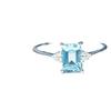 Sea Blue Treasure Ring, Feminine Temperament, Light Luxury, Fashionable, Versatile Ins, Blue Topaz, Non Fading Ring