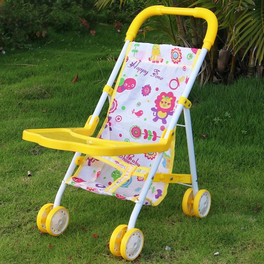 Mel-chan Stroller Toy Doll Pushcart with Table Educational Pretend Play Foldable Gift Present Yellow (Yellow) [Used]