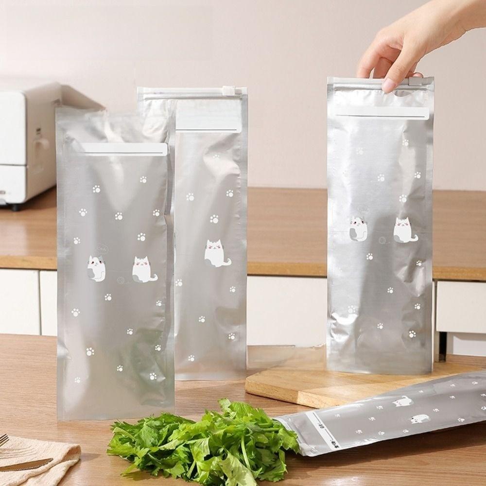 10Pcs Leakproof Aluminum Foil Fresh-keeping Bag Sliding Chain Kitchen Fresh Bag Kitchen Supplies