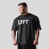 LYFT Summer Men T Shirt Letter GYM Print Mens Oversize Hip Hop Short Sleeve Casual Cotton Mens