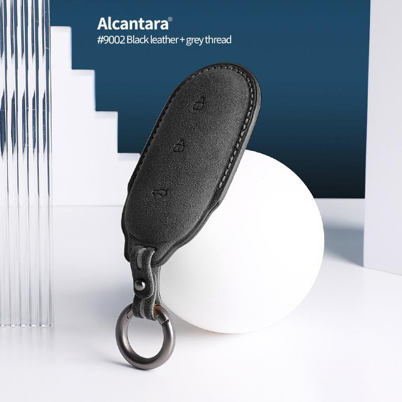Alcantara Suede For LEADING IDEAL LiXiang L9 L8 L7 Car Key Case Keychain Smart Remote Cover Shell Protector Accessories
