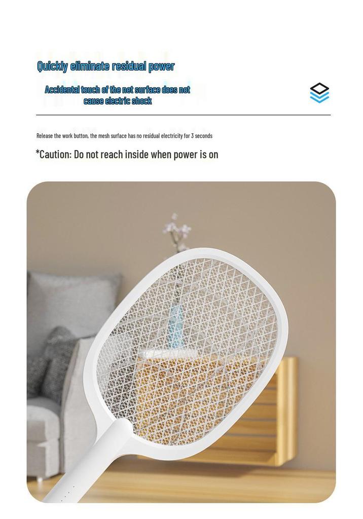 Rechargeable 2-in-1 Electric Mosquito and Fly Swatter with Lithium Battery and Automatic Charging