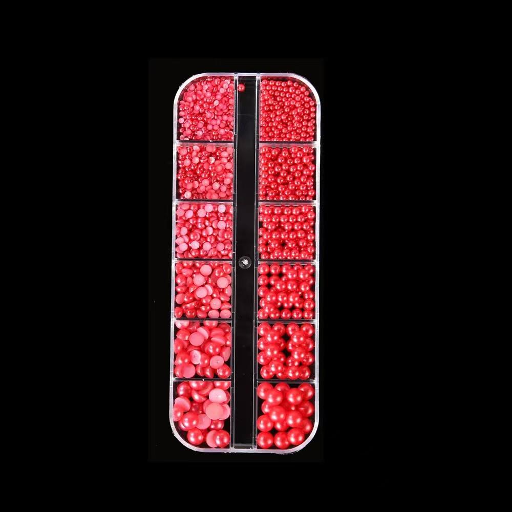 New Year Hot-Selling Nail Art Accessories: Red Irregular Rhinestones for a Super Shiny Look
