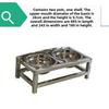 Stainless Steel Dog Food Bowl Fix Prevent Knocked Over Double-bowl Protection Neck Easy Clean Pet Feeding Products Accessories