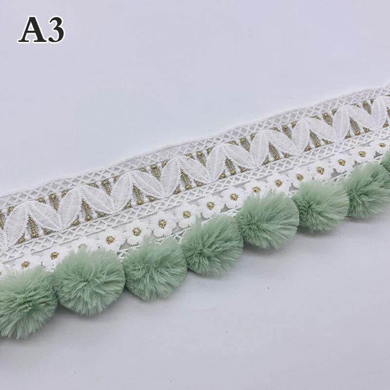 PomPom Ball Tassel Fringe Trim Edging Sewing DIY Upholstery Curtain Pillowcase Lace Kintted Fabric Handmade DIY Craft Accessorie