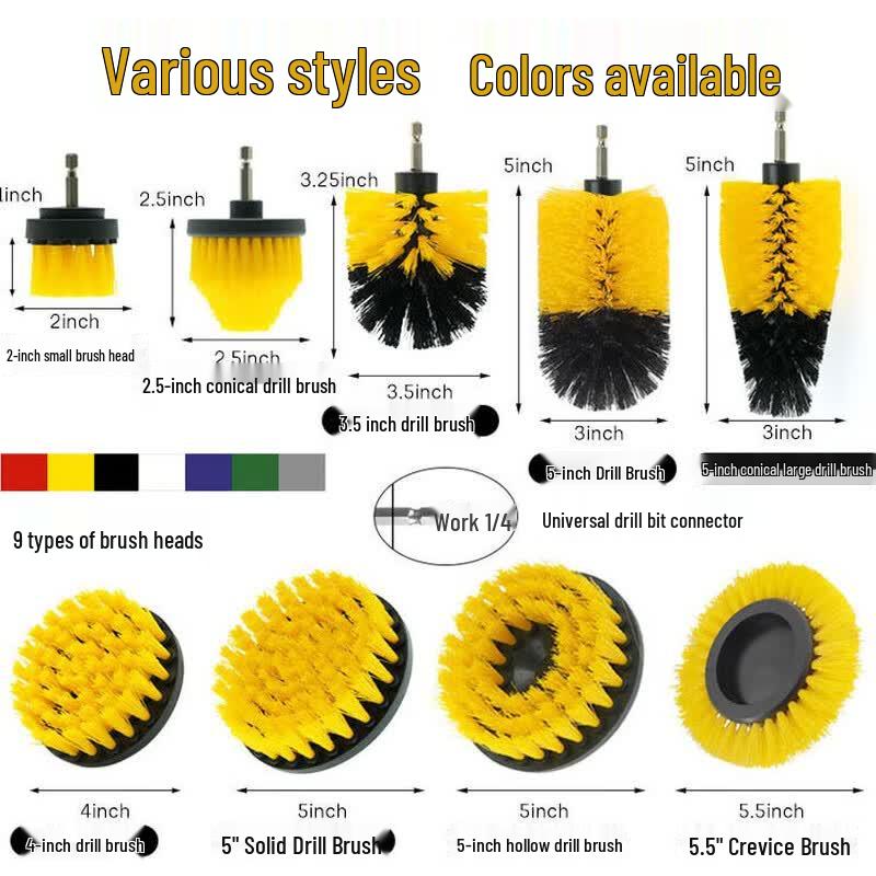 Electric Drill Cleaning Brush Set