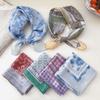 Floral Small Square Scarf Flower Printed Silk Scarf Cotton Linen Print Scarves  Scarf Accessories