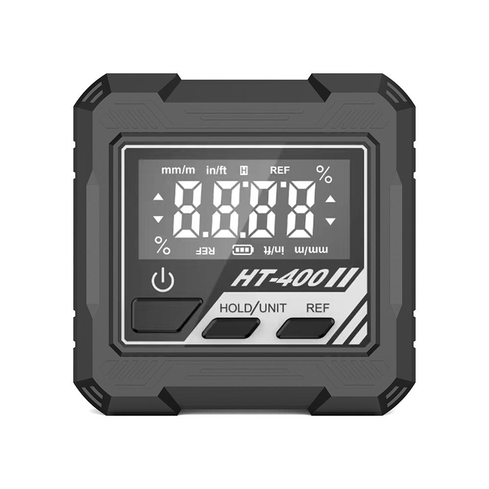 Magnetic Inclinometer White/Green Backlight HT-400 Magnetic Angle Gauge High Precision ±0.1° Protractor for Woodworking