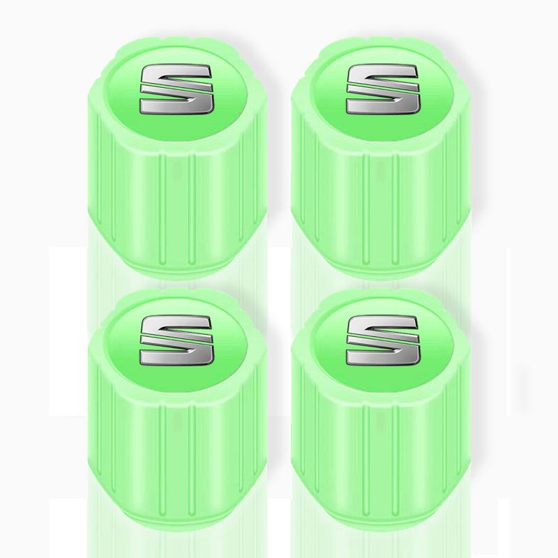 Luminous Car Tire Valve Caps Fluorescent Motorcycle Wheel Tyre for SEAT Cordoba Alhambra MK3 Leon 5F Ibiza 5 6 MII Altea Toledo 3