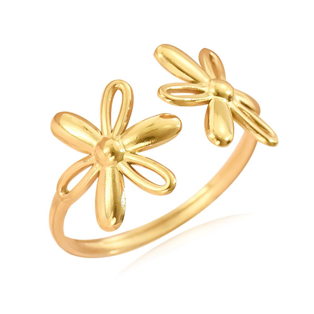Sweet Daisy Stainless Steel Ring: Women's Fairy Flower Index Finger Jewelry