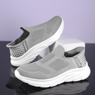 Spring Casual Sports Running Shoes Soft-soled Lazy Shoes Fly-woven Breathable One-pedal Mesh Shoes