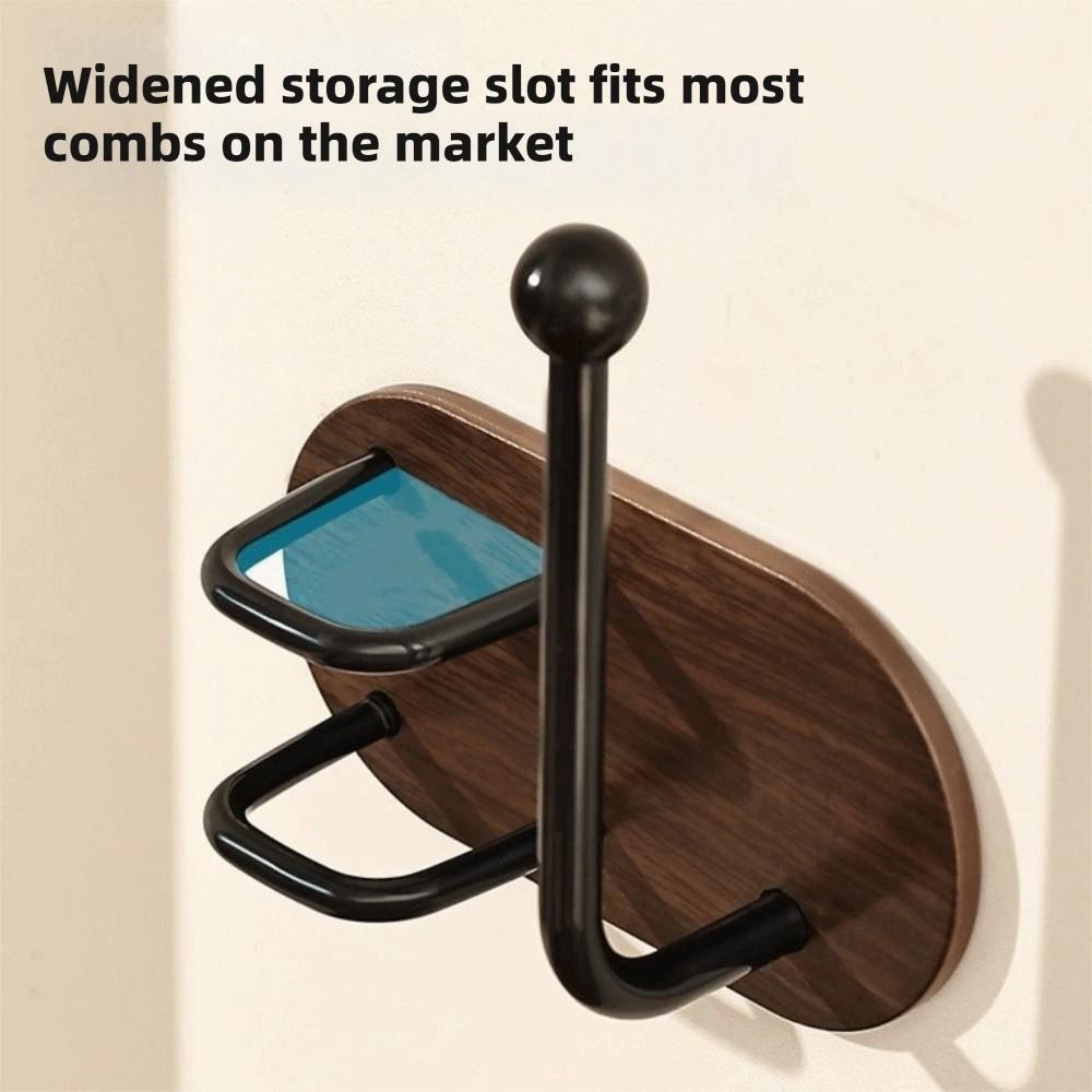 2 Pieces Practical Wall Mounted Hair Tie Storage Rack Rust-proof Waterproof Comb Holder Iron Retro Hair Tie Hook Vanity