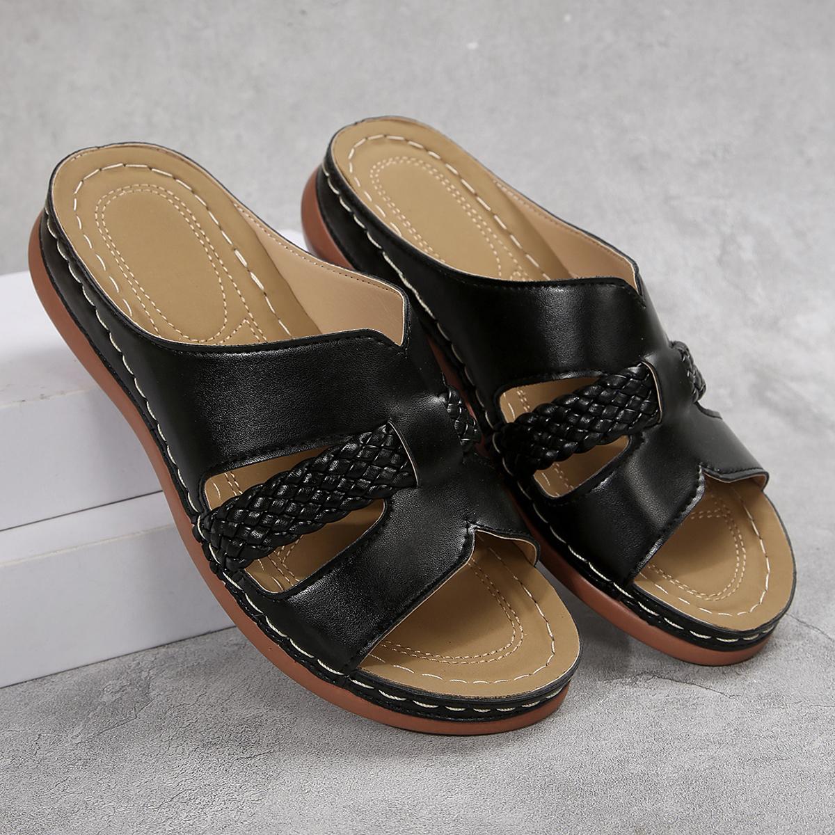 

Women Shoes Sandals Summer Non-Slip Women s Sandals Slip On Women s Shoes Wedge Sandals Woman Outdoor Female Slipper Footwear 36 чорний