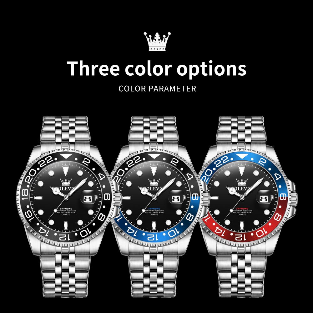 OLEVS Mens Watch Original Calendar Quartz Wristwatch Waterproof Luminous Business Men's Hand Clock Watches For Men