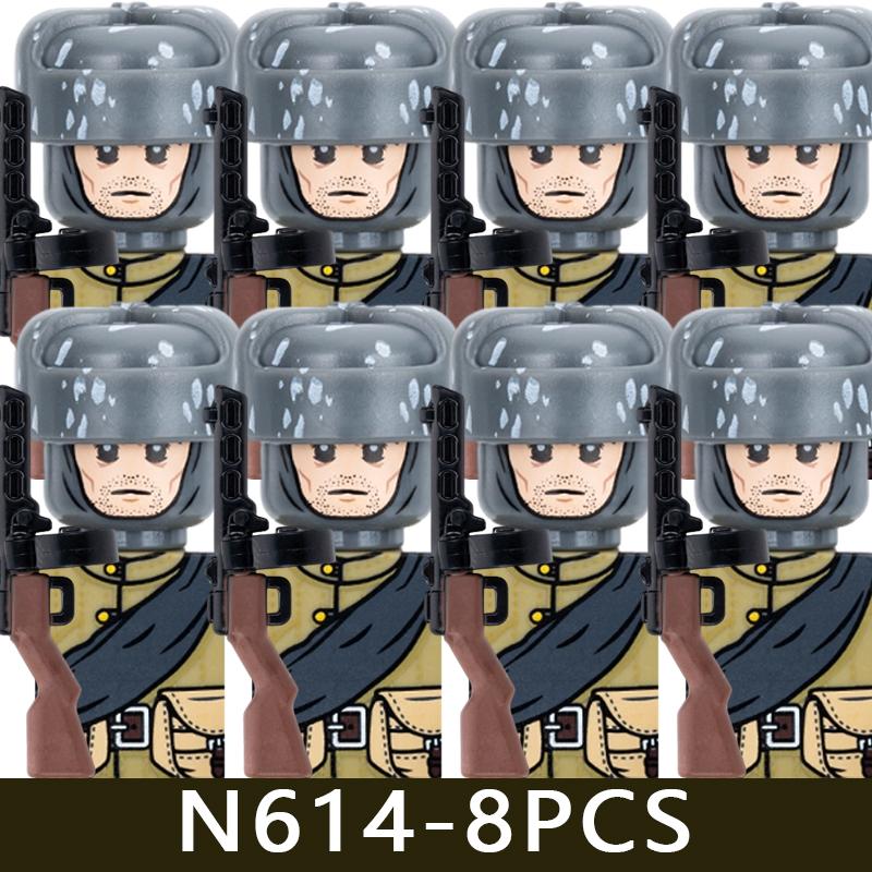 

WW2 Military Soviet Soldier Figures Building Blocks Navy Infantry Officer Cavalry Commander Warrior Helmet Gun Bricks Toys Boys