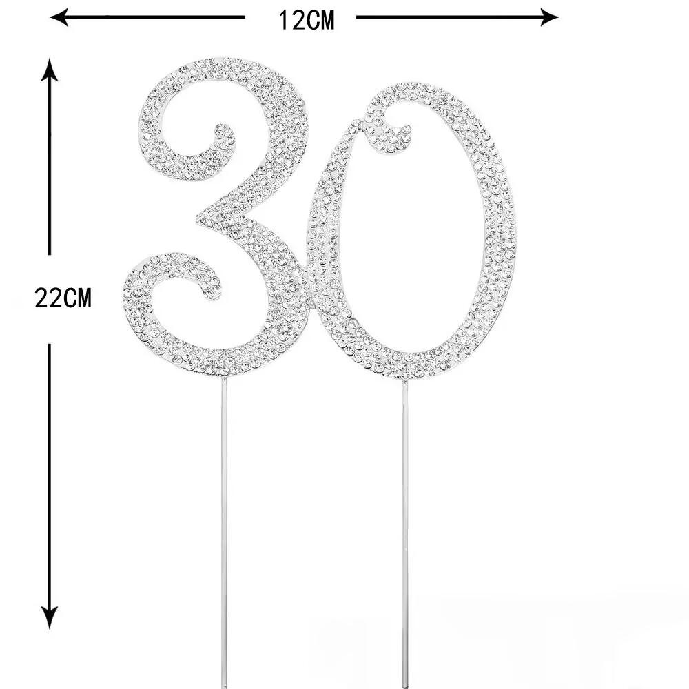 25 Cake Topper Glitzernde Kristall-Strasssteine Cake Topper Kuchen Dekoration für 25. Geburtstagsfeier oder oder 25. Hochzeitstag