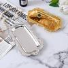 Vintage Embossed Metal Iron Tray Serving Platter Dessert Plate Jewelry Storage Organizer Snack Tray for Dining Table Decor