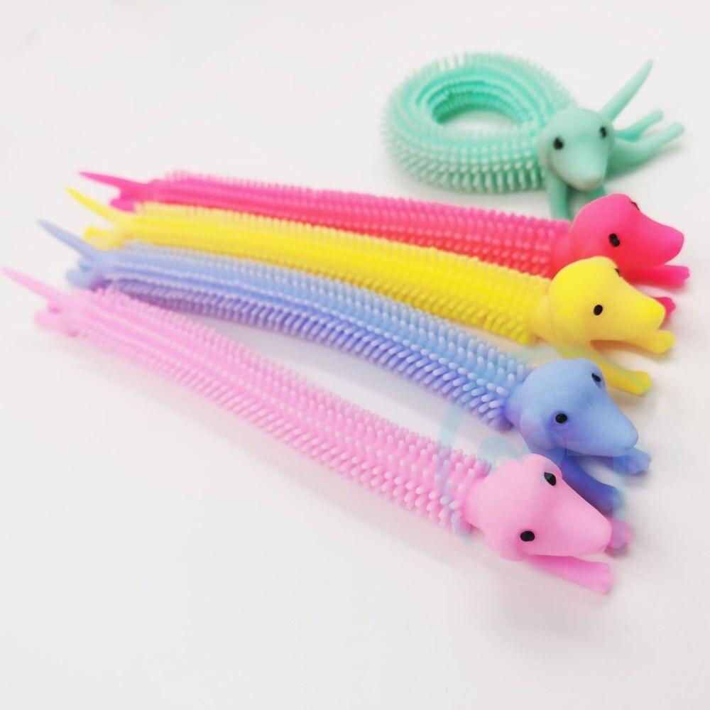 5PCS Worm Noodle Stretch String TPR Rope Anti Stress Toys String Fidget Autism Vent Toys Decompression Toy