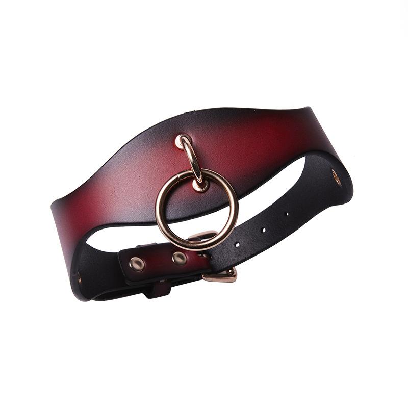Collar Genuine Leather Series Slave Bed Neck Restraint Belt Strap for Couple Bondage Erotic Fun Sex Toy for Adult Female