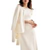Gold Edge Double-Sided Woven Cardigan Dress Set