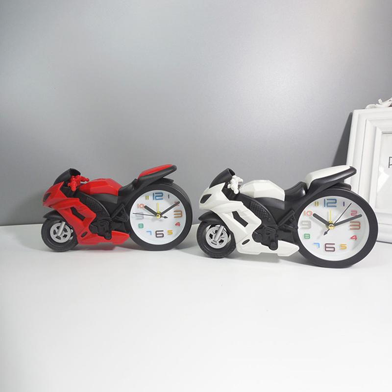 Kreativní motocyklový budík Přenosný stolní budík pro děti Přátelé Dárek Noční budík Stolní dekorace