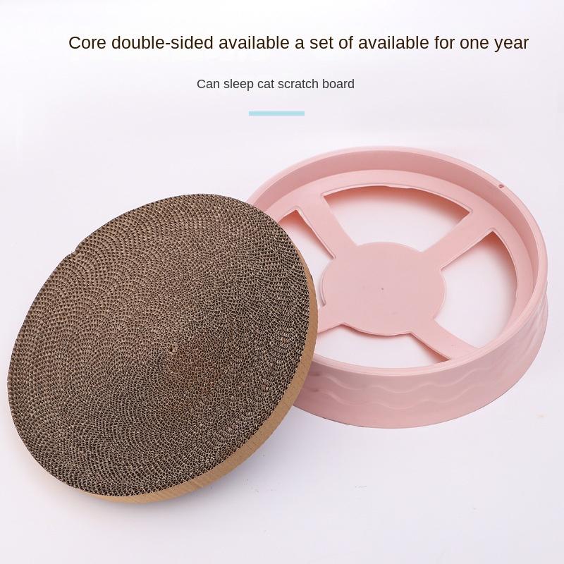 Cat litter cat scratching board wear-resistant cat claw board cat toy replaceable core corrugated round cat pot