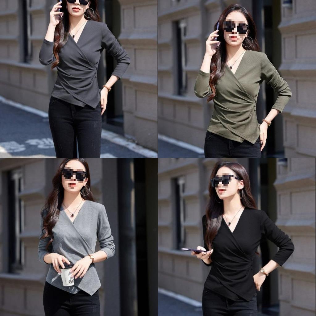 T Shirt Spring Fall Oversize V Neck With Embroidery For Private Style Fashion