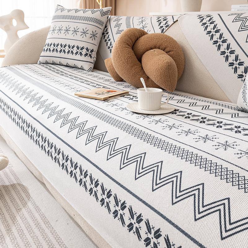 Cotton and Linen Sofa Cushions For Seasons Anti-Slip and Stain-Resistant Seat Pads  Model Linen and Coarse Fabric Sofa Cover