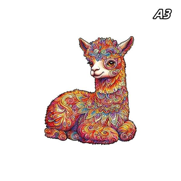 Charming alpaca Interactive Wooden Jigsaw animal Puzzle Toy- Exquisite Model Kit - adult or children Girls Boys Birthday Gifts