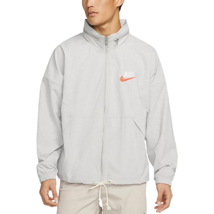 Nike Sportswear Logo Woven Jacket Men Jacket Light-Iron-Ore-Grey DM5286-012