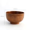Japanese Retro Jujube Wooden Bowl Handmade Wooden Rice Bowl Children's Solid Wood Bowl Large Noodle Soup Bowl Household Tableware