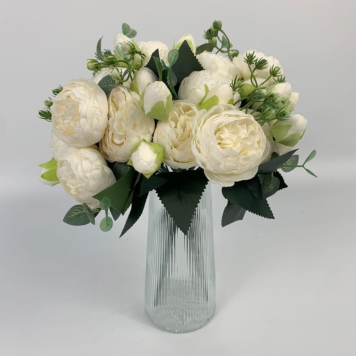 

4 шт., искусственный цветок пиона, 34 см, искусственный цветок для семьи, свадебное украшение, украшение для стола, вечерние, цветочная композиция для невесты белый