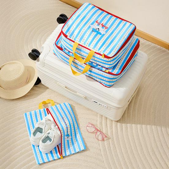 huaqianguhh Travel Storage Bag, Waterproof Oxford Organizer, with Reinforced Handle, Cartoon Print Luggage for Clothes Toiletries Shoes