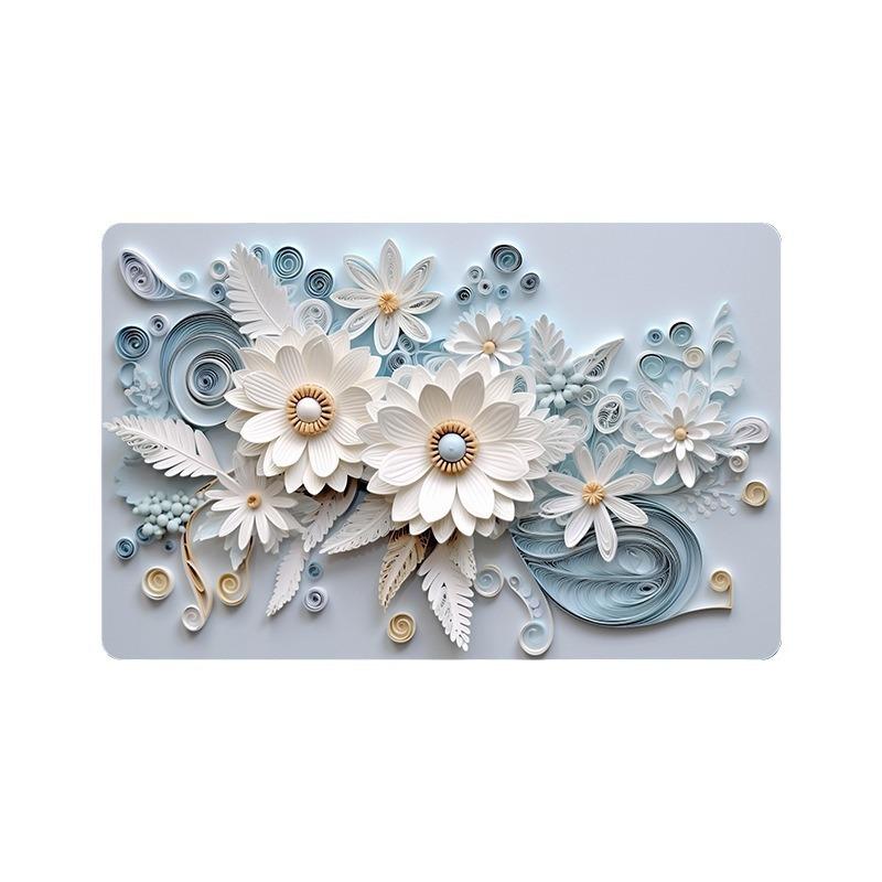 3D Floral Bathroom Floor Mat Household Floor Mat Absorbent Quick Drying Anti Slip Mat