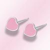 Cute Oil-drop Pink Love Heart-shaped Earrings Versatile Accessories Earrings Gift for Women