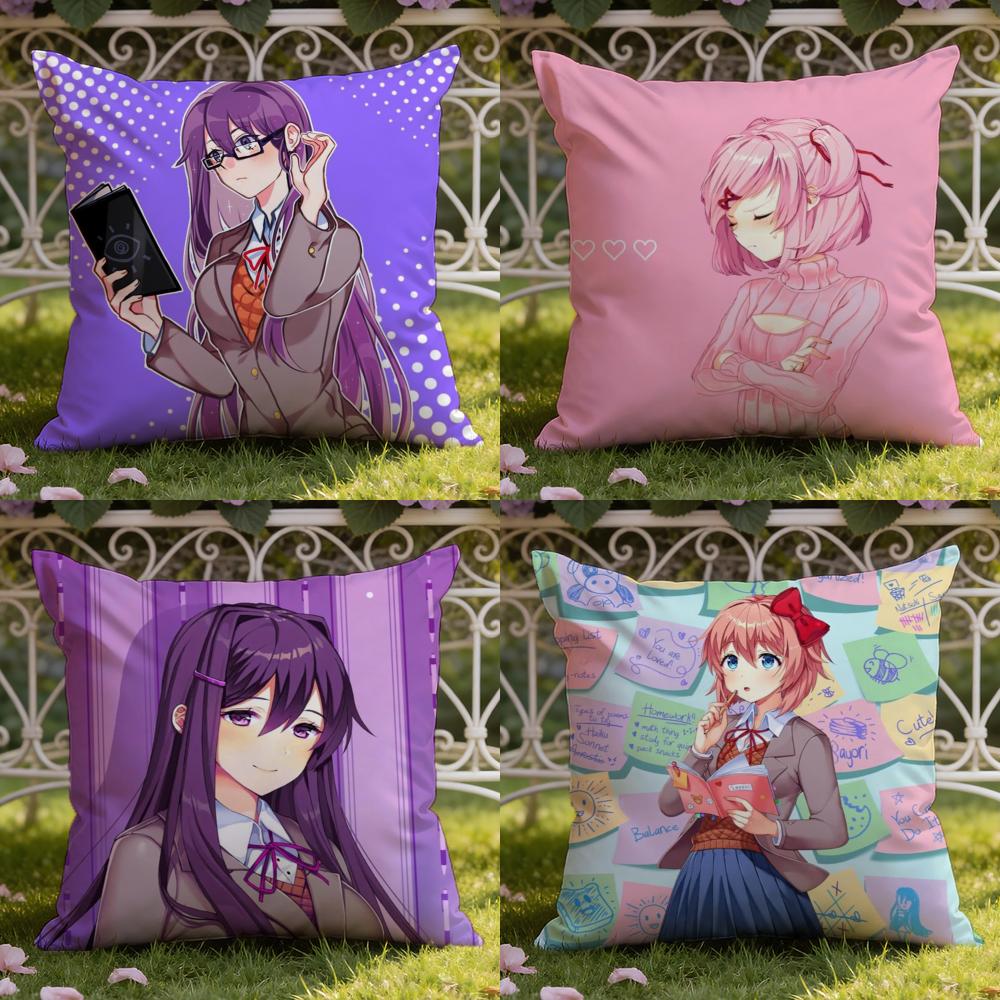 D-Doki L-Literature ClubS Federa per Cuscino Casa & Auto Copricuscino a Doppia Scena: Reversibile per un Comfort Premium