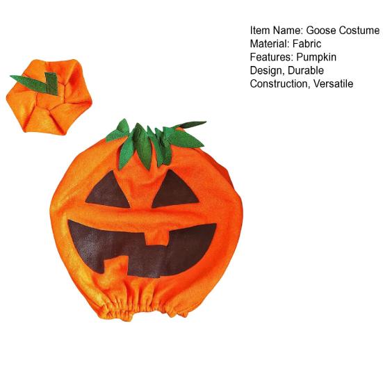 Halloween Pumpkin Goose Costume Yard Silly Lawn Goose Shirt Outfit with Elastic Rope Hat Festive Outdoor Garden Decor