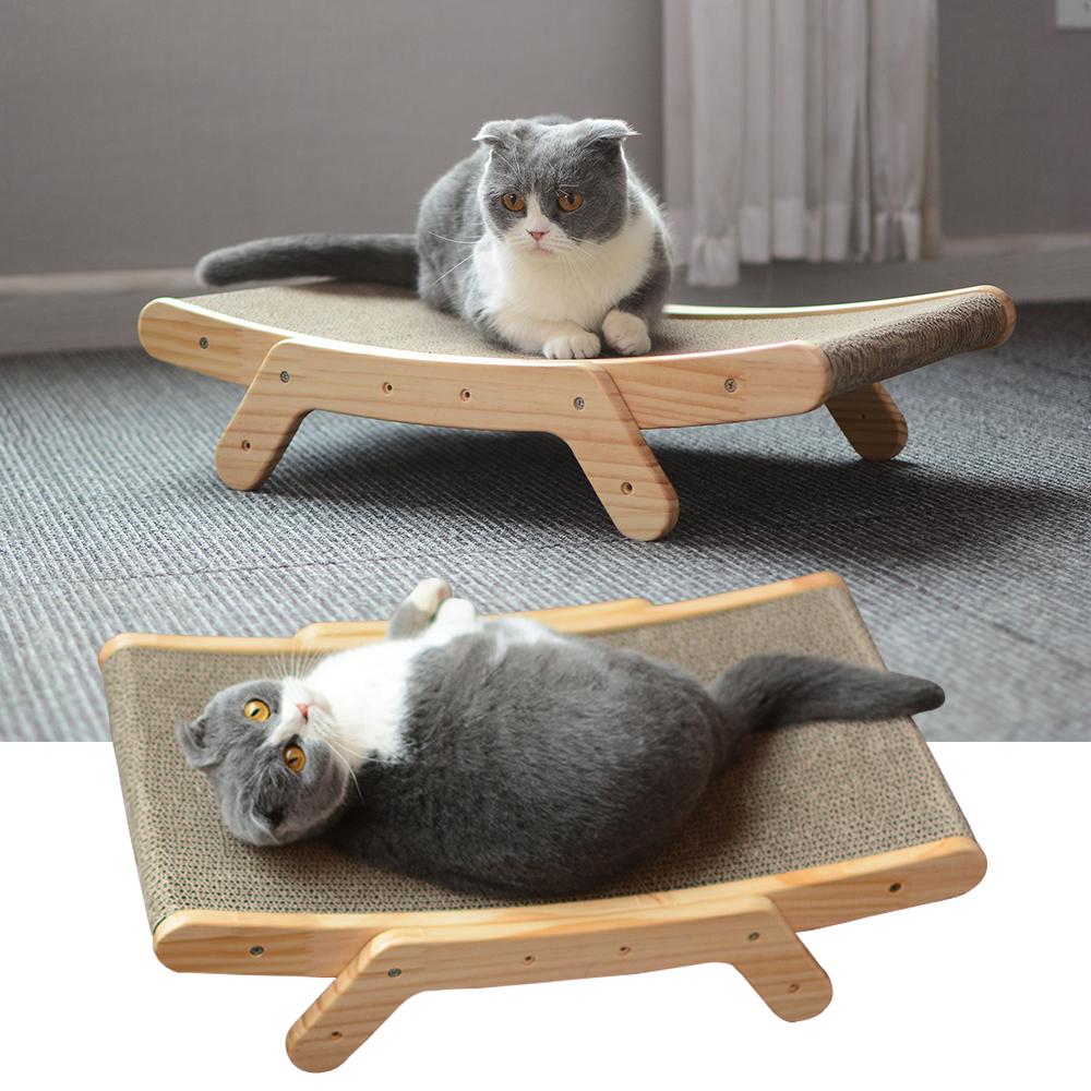 Wooden Cat Scratcher Board Detachable Lounge Bed Cat Scratching Post Grinding Claw Toys Scrapers for Cats Pet Products