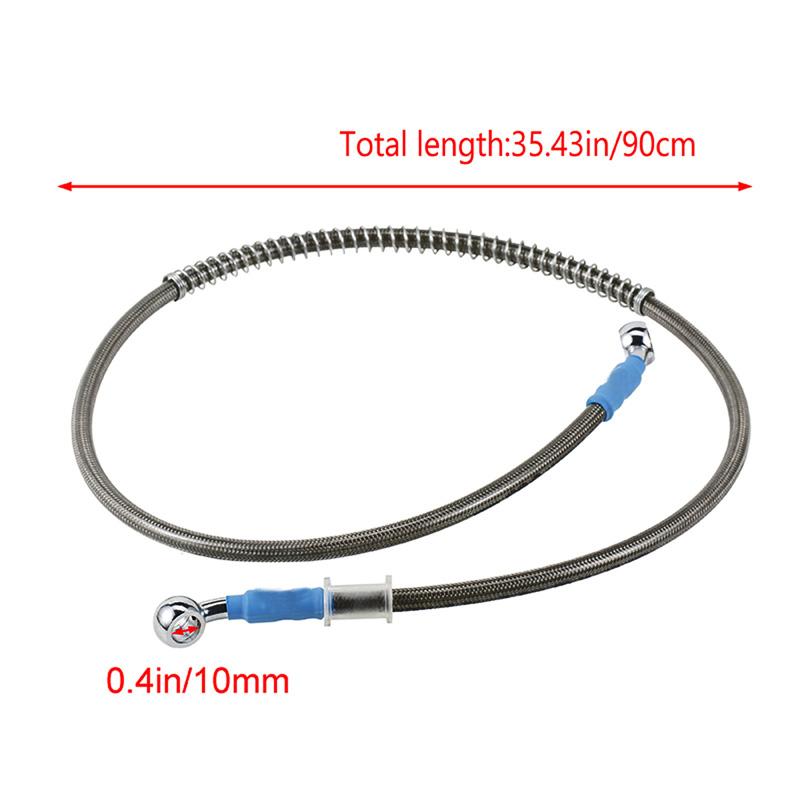 39-200cm Universal Braided Stainless Steel Motorcycle Brake Hose Line, AN3 Hydraulic Clutch Oil Pipe for ATV Dirt Pit Bike Street Racing