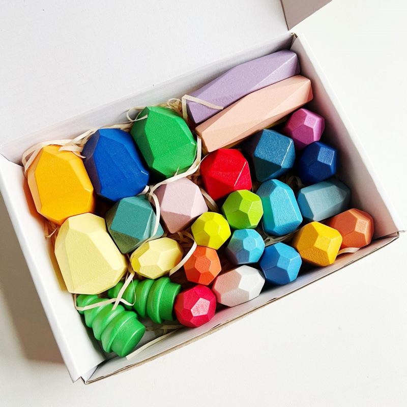 Montessori Stone Stacking Educational Puzzle Blocks for Girls – Early Learning Gift
