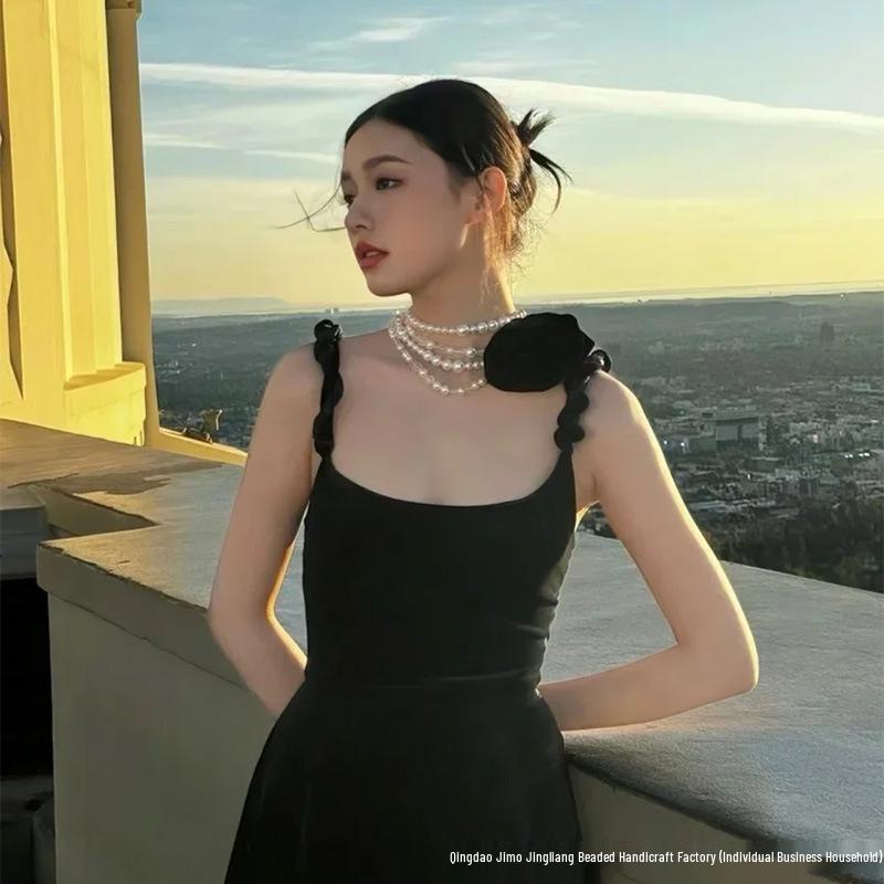 Lin Yun Style Nine Purple Li Fire Imitation Pearl & Natural Stone Crystal Choker Necklace