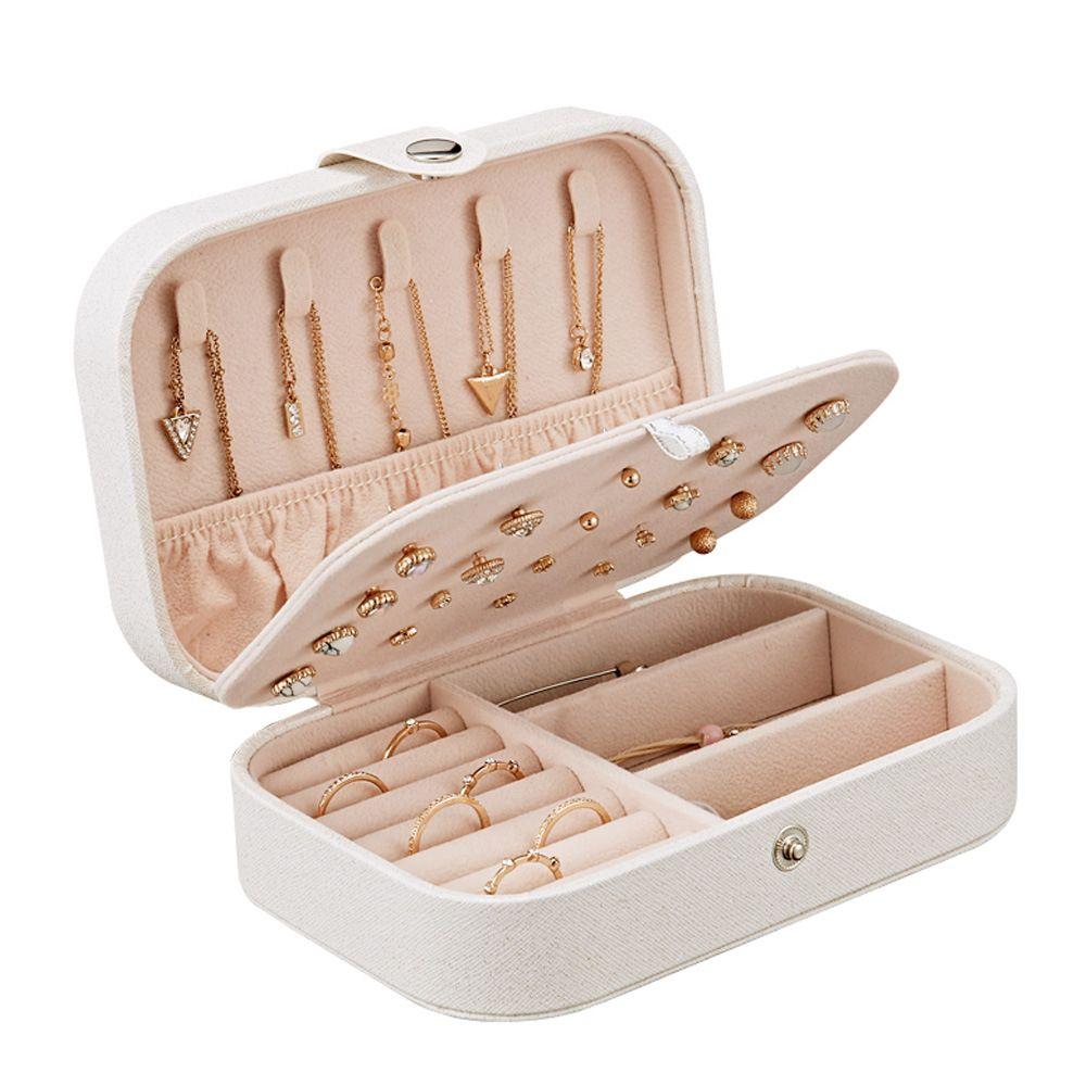 Portable Jewelry Storage Box Travel Small High-end Exquisite Large-capacity Earrings Ring Antioxidant Jewelry Box