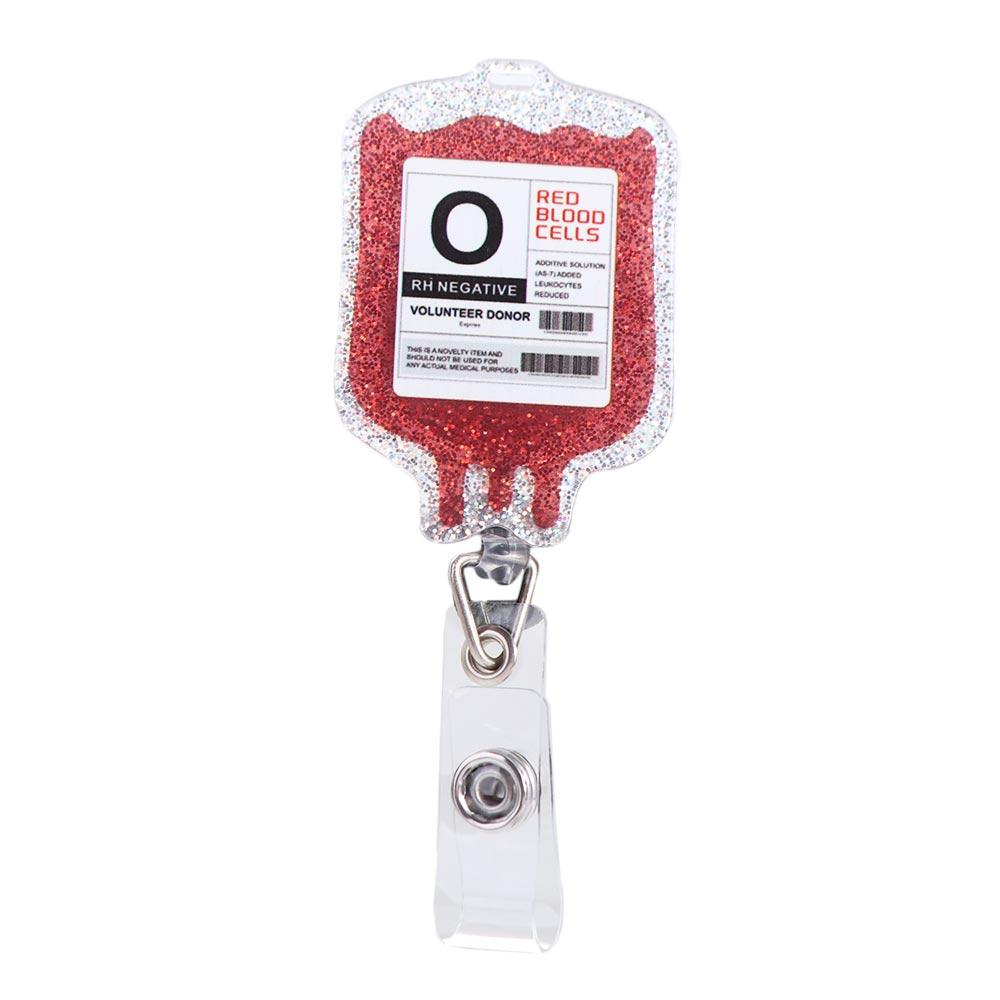ABS Retractable Badge Reel Easy To Pull Buckle Anti Lost Blood Type Bag Shape Clips Nurse ID Holder Keys Lanyard