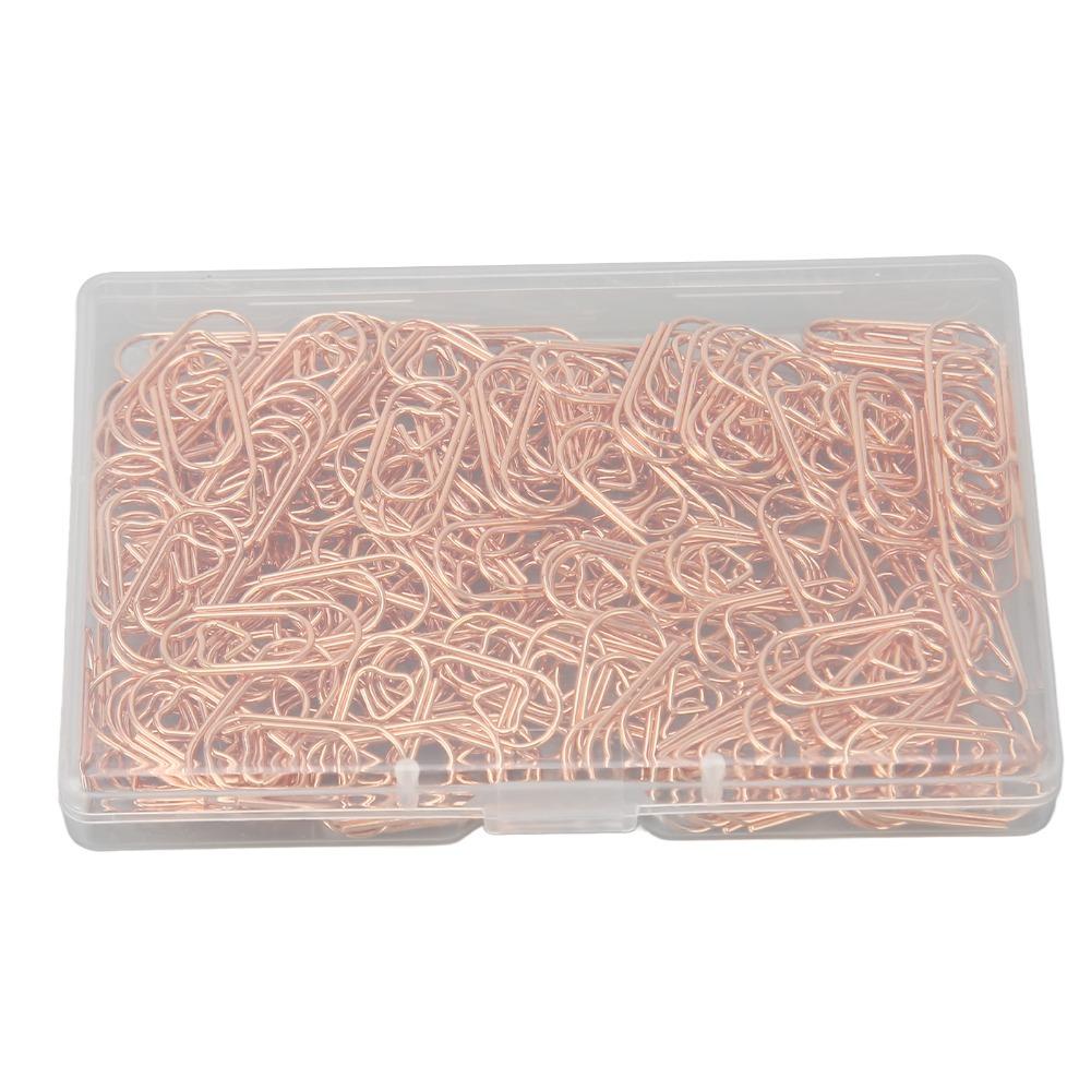 300pcs Electroplated Finish Rose Gold Paper Clips Anti Slip Design Decorative Paperclips  DIY Crafts