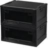 RULAYMAN Folding Storage Box 25L (Set 2) Outdoor Table Lid Stackable Eco-Recycle Material Accessible from All Sides Clothing Bedding Toys Small Items