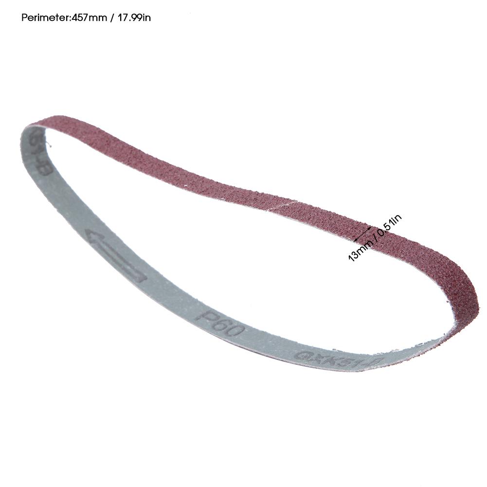 10 PCS Abrasive Sanding Belt Circular Grinding Belt 457x13mm Aluminum Oxide GXK51B(60)