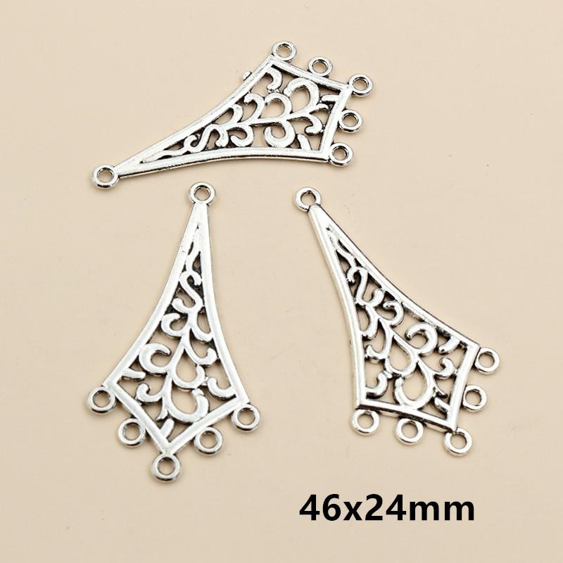 10pcs Antique Silver Plated Boho Vintage Bohemian Connector Charms Pendant DIY Necklace Bracelet Jewelry Making Accessories