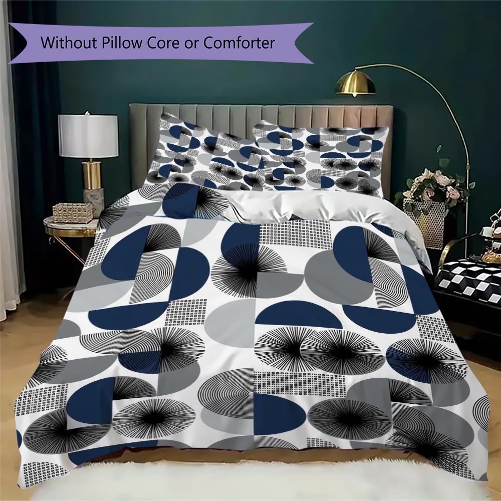 Simple Geometry Pattern Bedding uilt Set uilt Cover Pillowcase Home Decoration Birthday Gift (1 * duvet cover + 2 * pillowcase without core)19