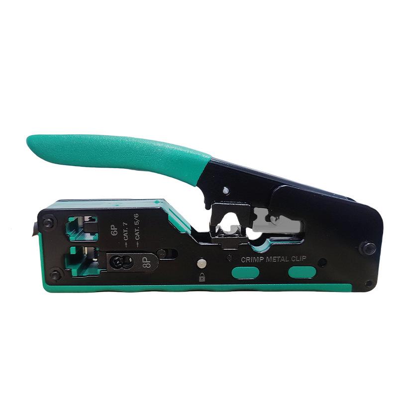 

New Cat7/6/6A/5E Connector , RJ45 Crimper Tool Pass Through Crimp with Replacement Blade Ethernet Cable Stripper Tools зелёный