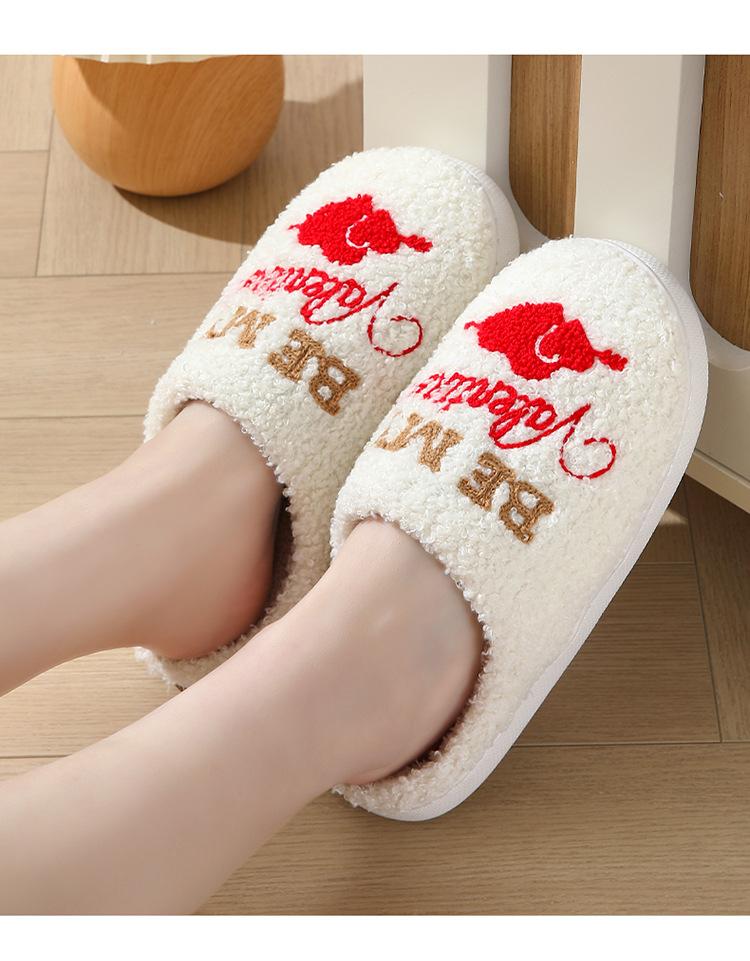 Fashion Shoes for Women Slippers Women Winter Indoor Warm Fashion Comfortable Embroidered Letters Girls Gift Home Shoes Zapatos De Mujer